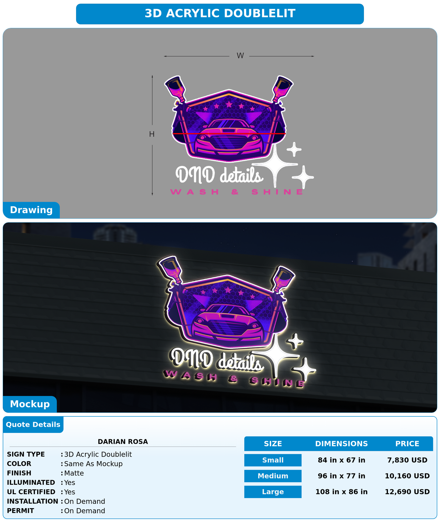 CUSTOM MOCKUP SIGN FOR Darian Rosa