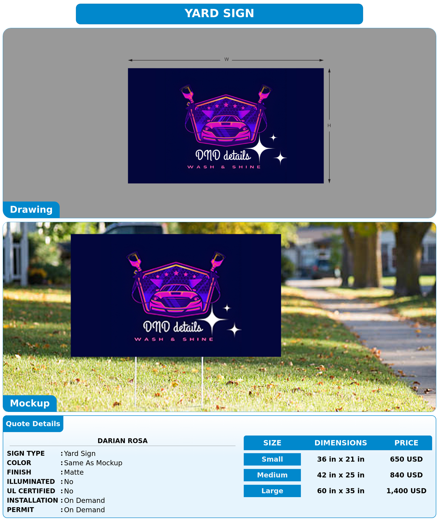 CUSTOM MOCKUP SIGN FOR Darian Rosa