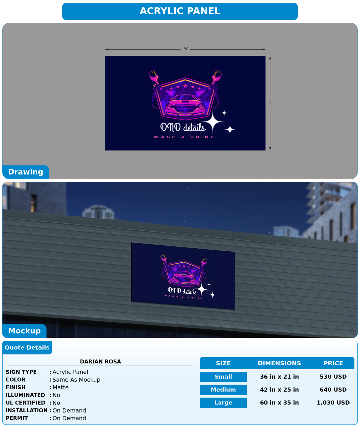 CUSTOM MOCKUP SIGN FOR Darian Rosa