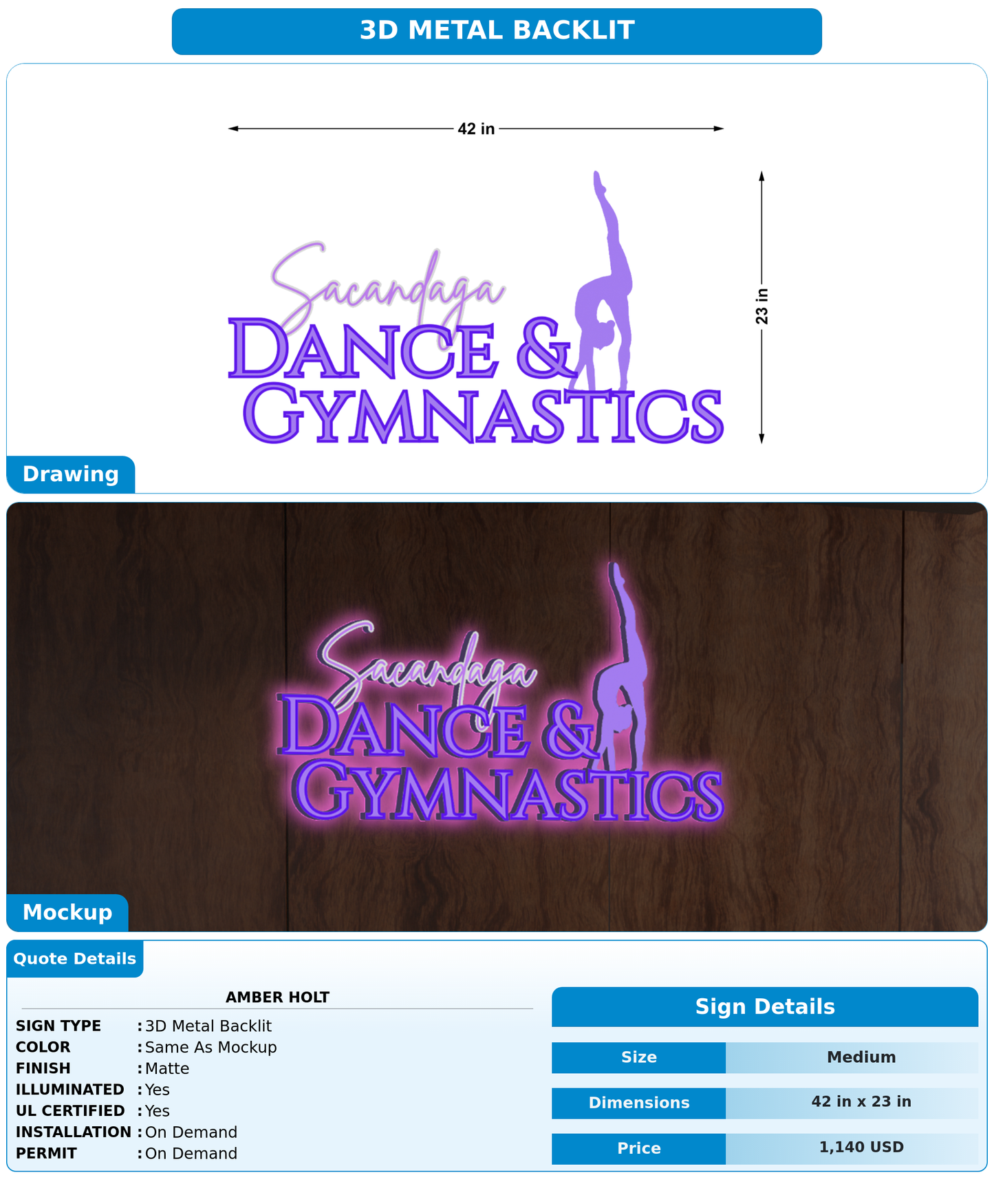 CUSTOM MOCKUP SIGN FOR Amber Holt