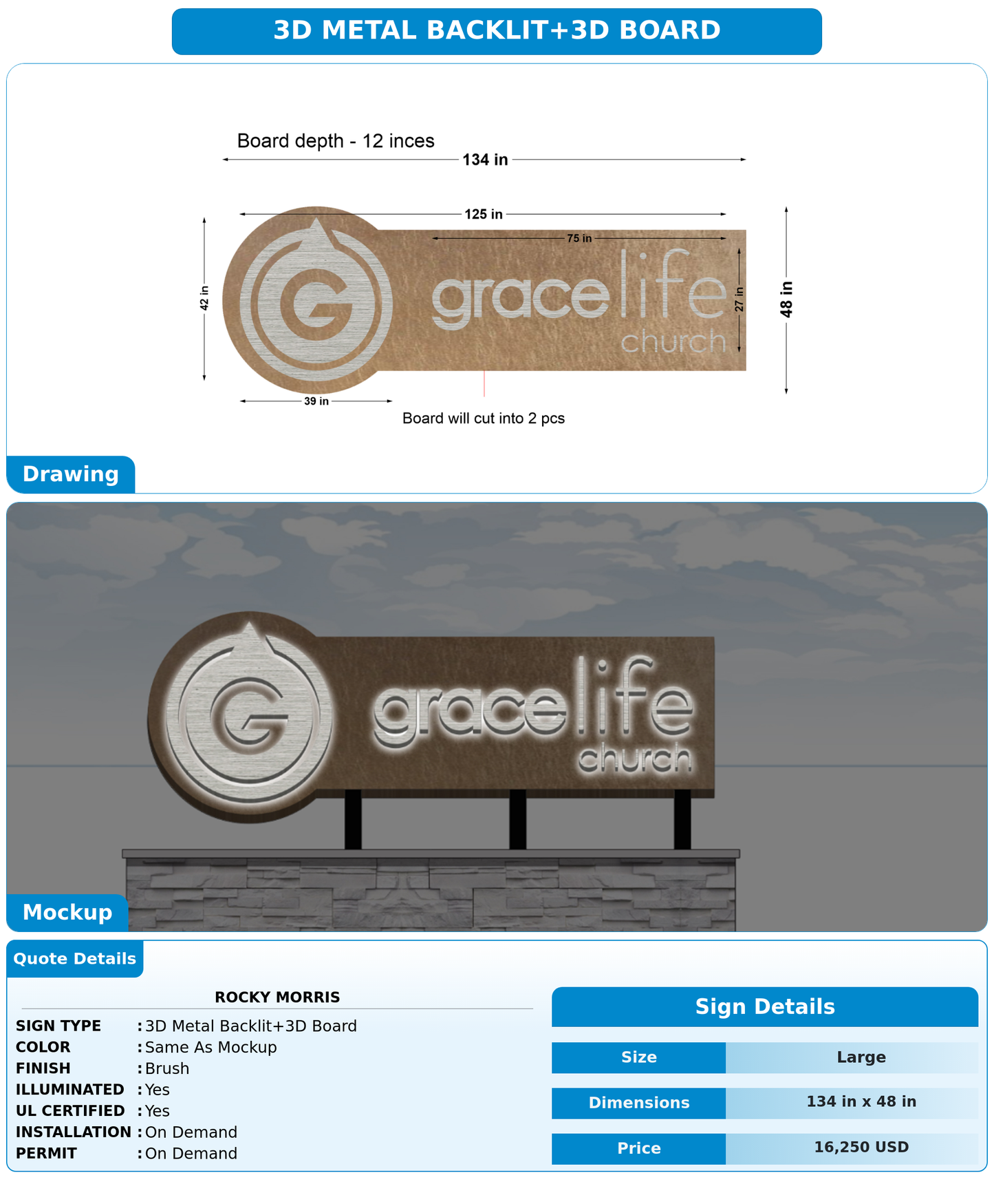 CUSTOM MOCKUP SIGN FOR Rocky Morris