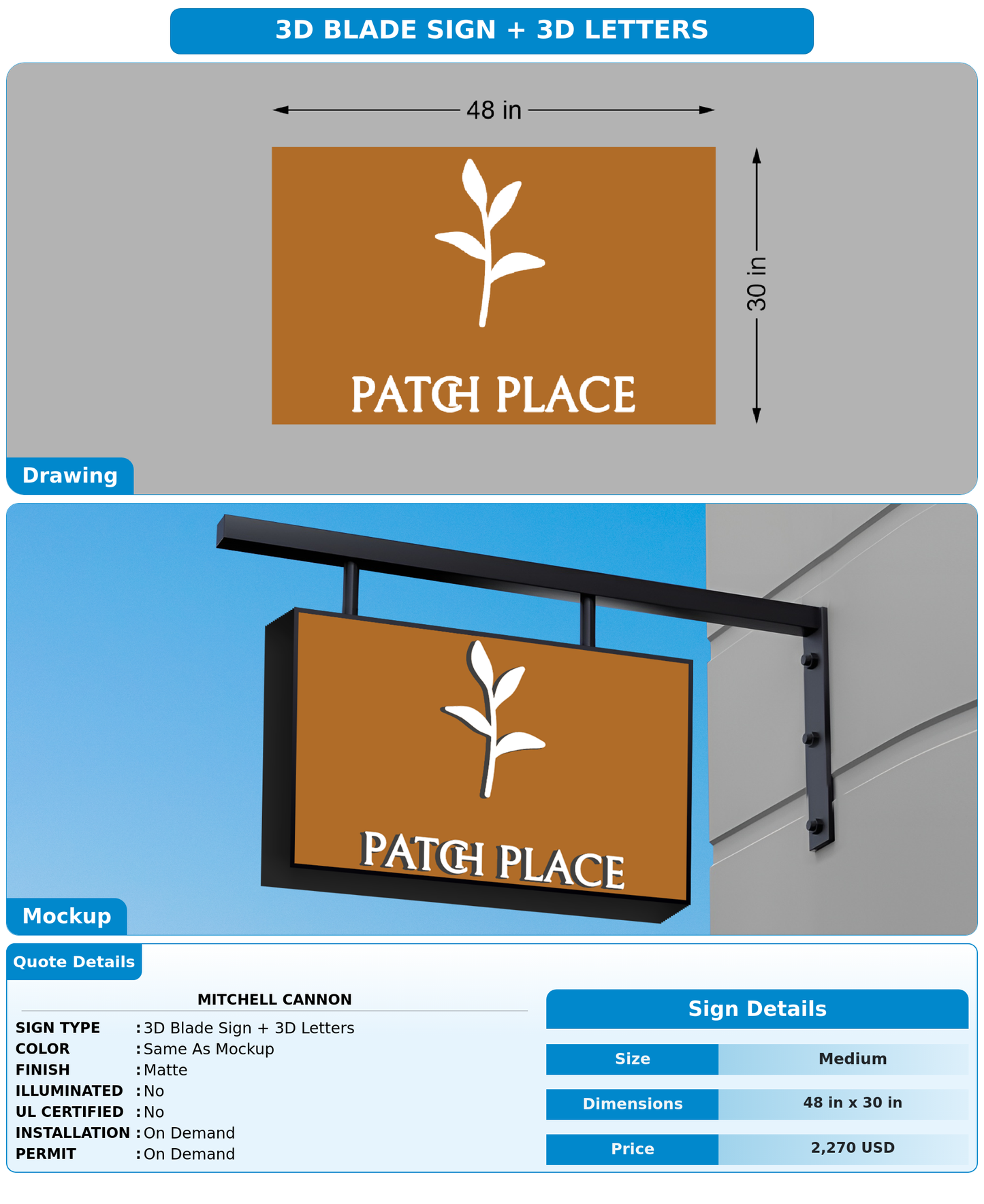 CUSTOM MOCKUP SIGN FOR Mitchell Cannon