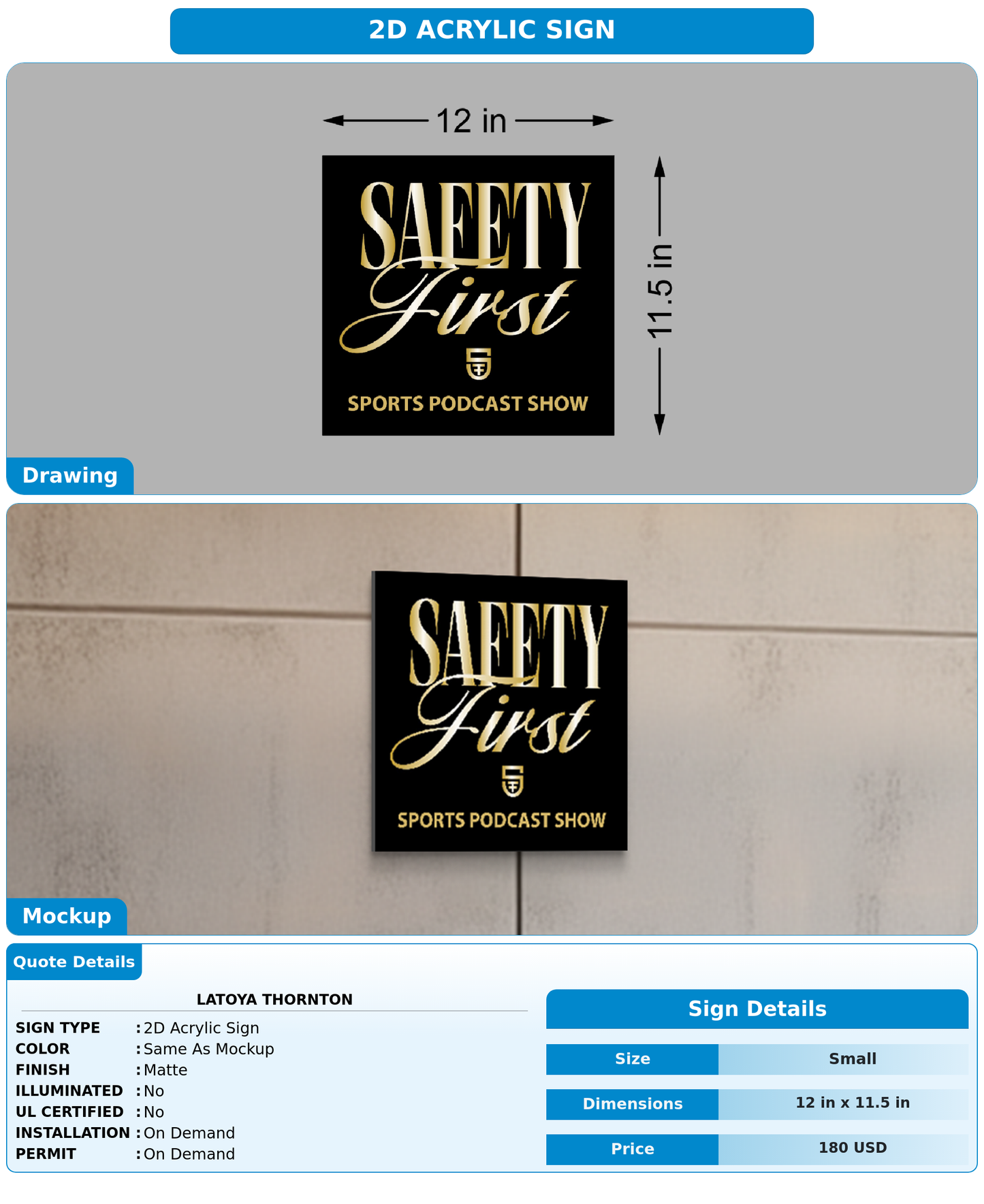 CUSTOM MOCKUP SIGN FOR LATOYA THORNTON