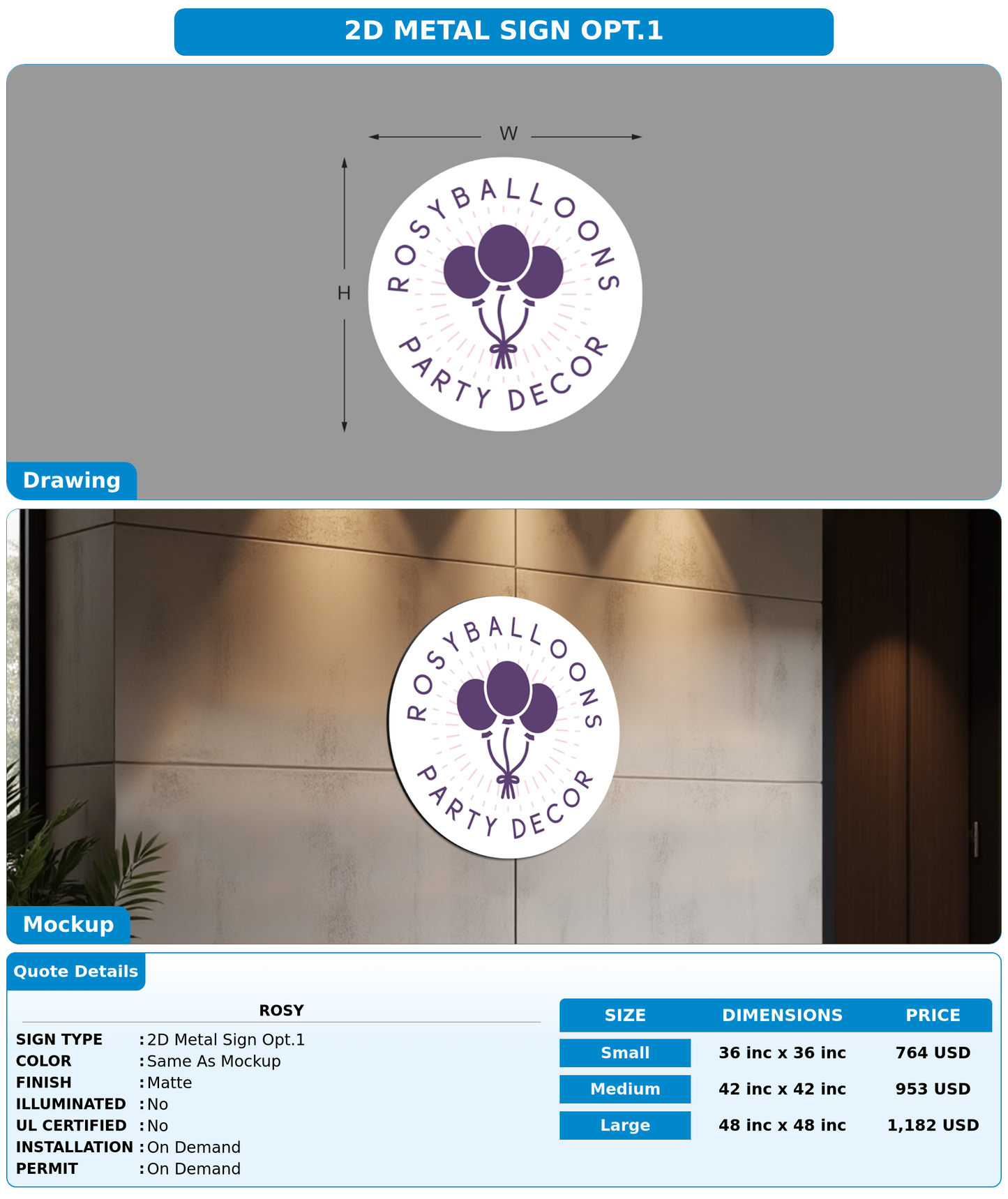 CUSTOM MOCKUP SIGN FOR Rosy