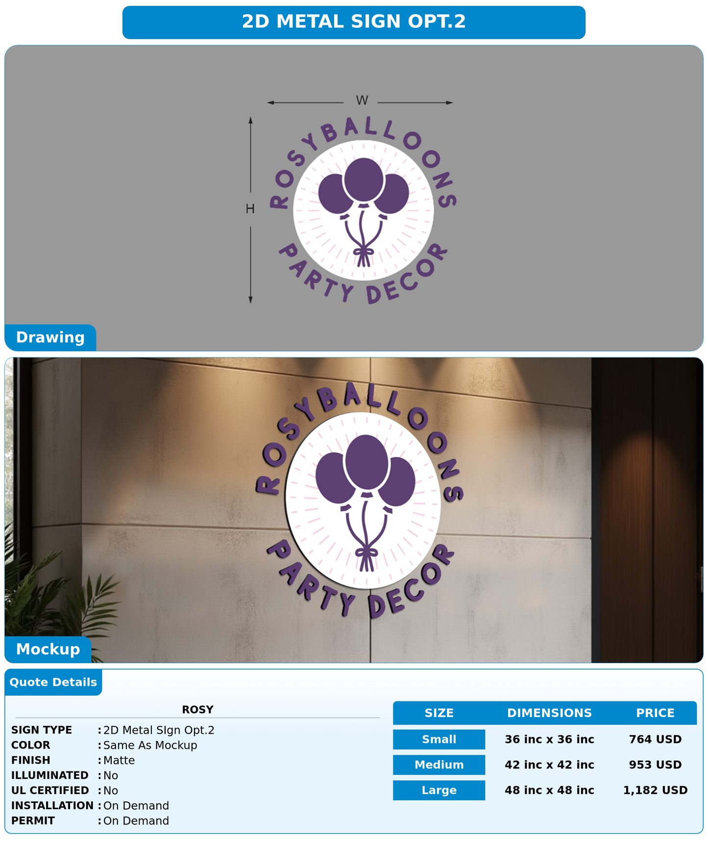 CUSTOM MOCKUP SIGN FOR Rosy