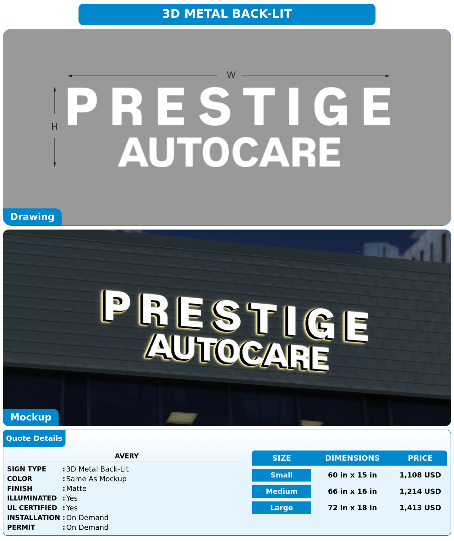 CUSTOM MOCKUP SIGN FOR Avery
