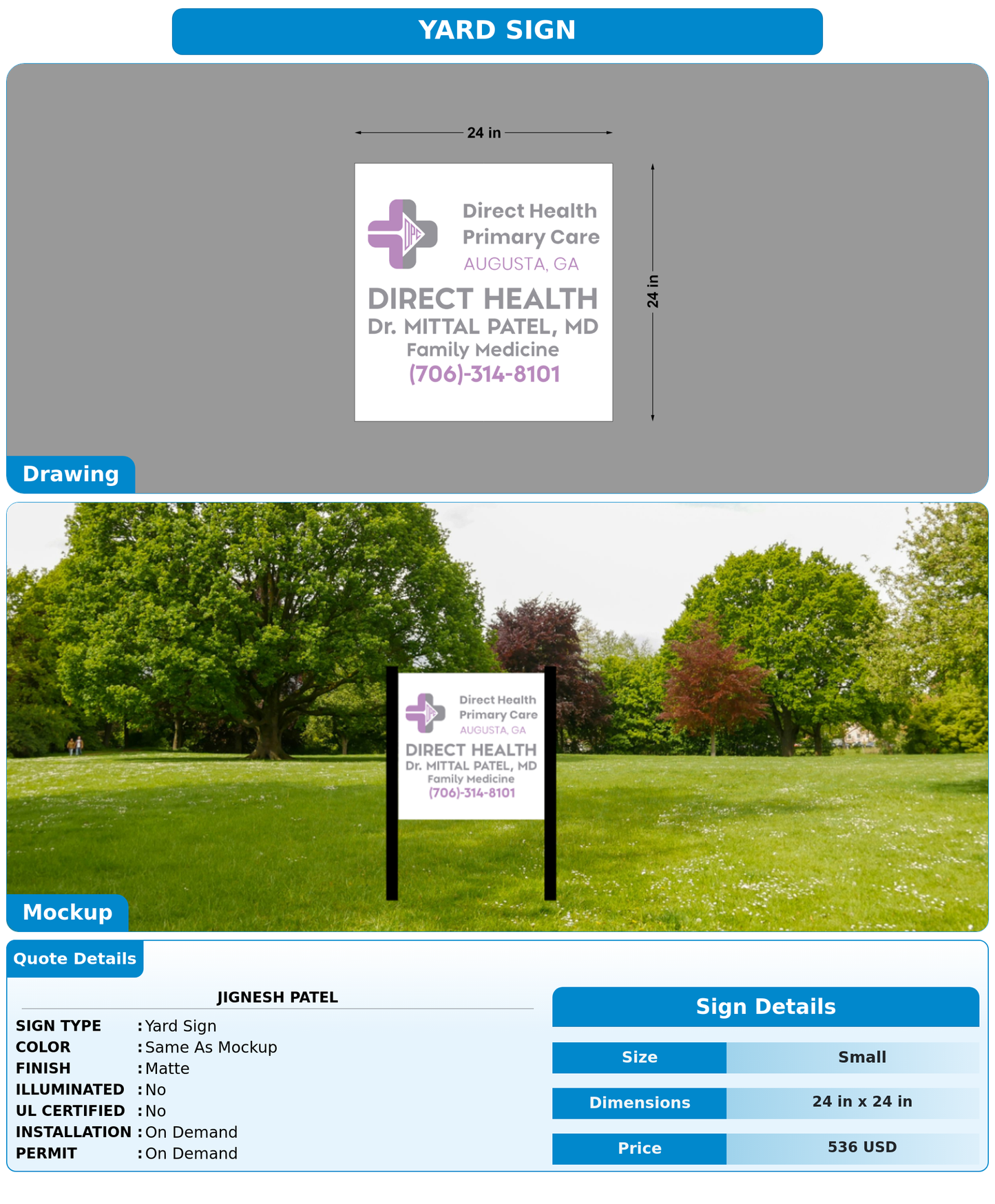 CUSTOM MOCKUP SIGN FOR Jignesh Patel