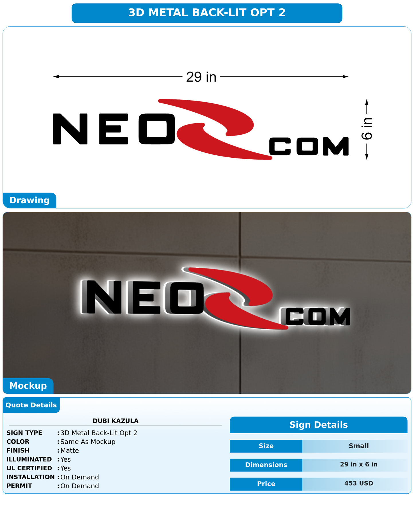 CUSTOM MOCKUP SIGN FOR Dubi Kazula