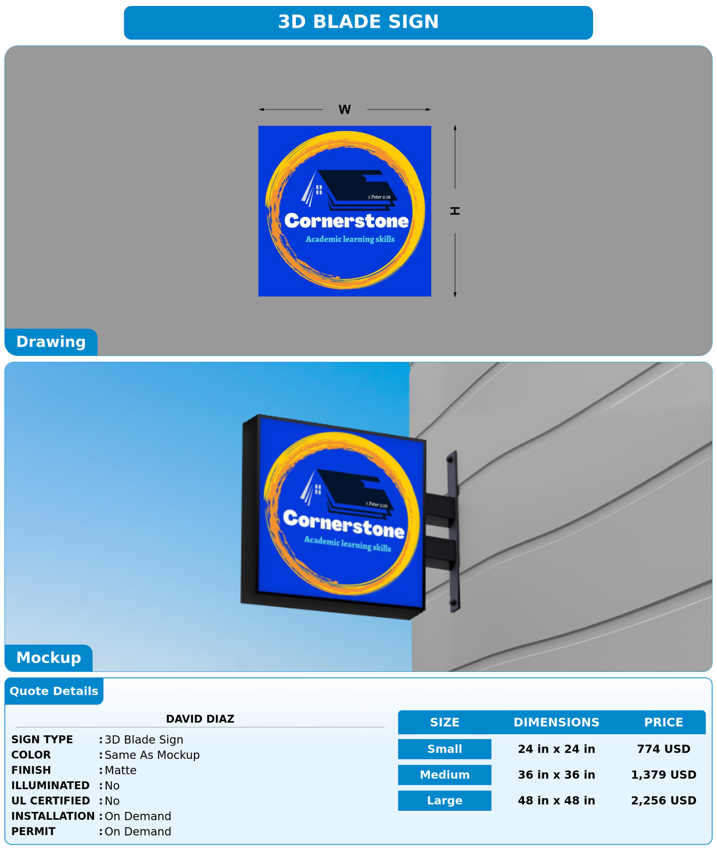 CUSTOM MOCKUP SIGN FOR David Diaz
