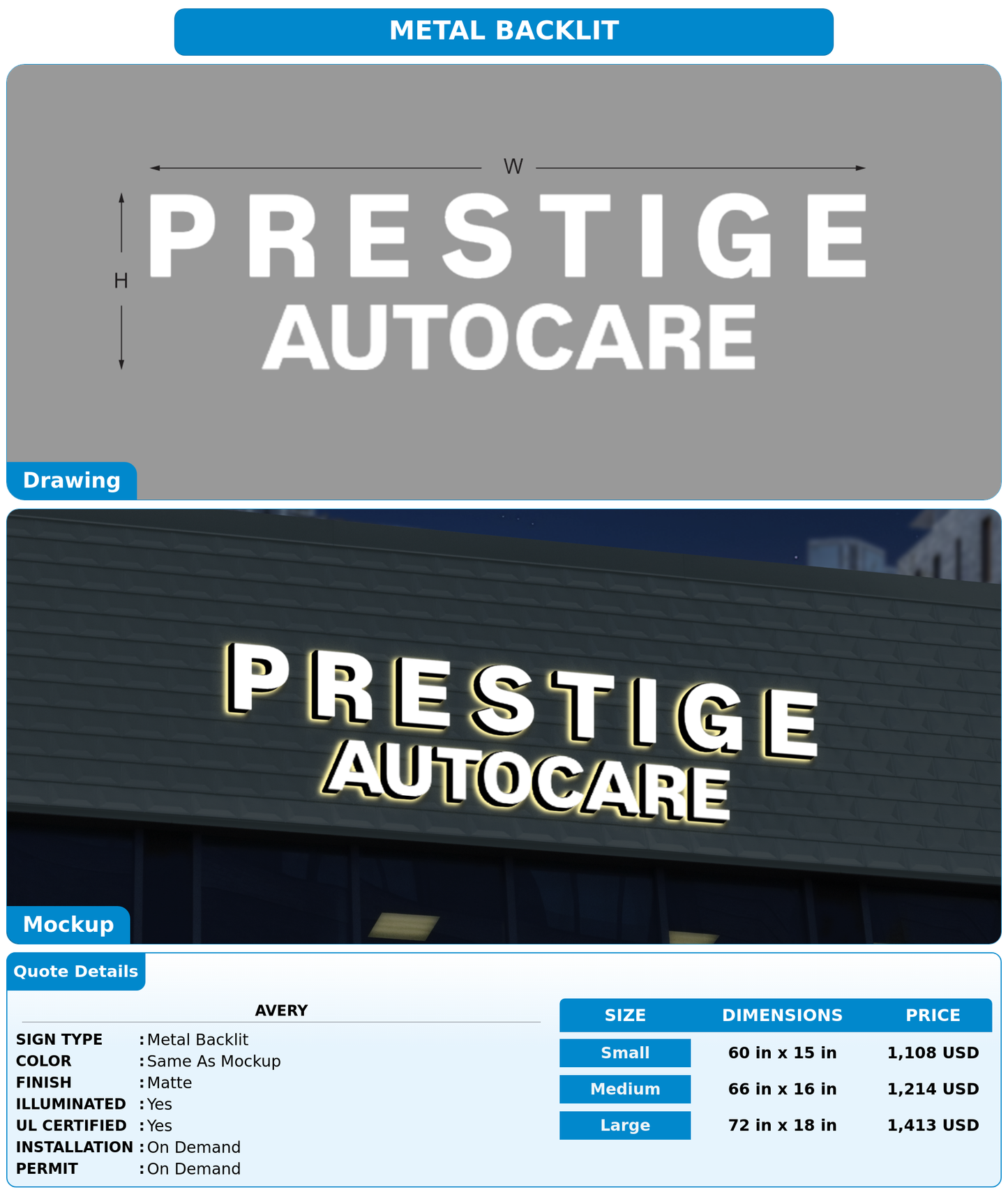 CUSTOM MOCKUP SIGN FOR Avery