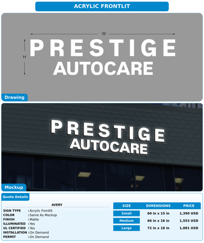 CUSTOM MOCKUP SIGN FOR Avery