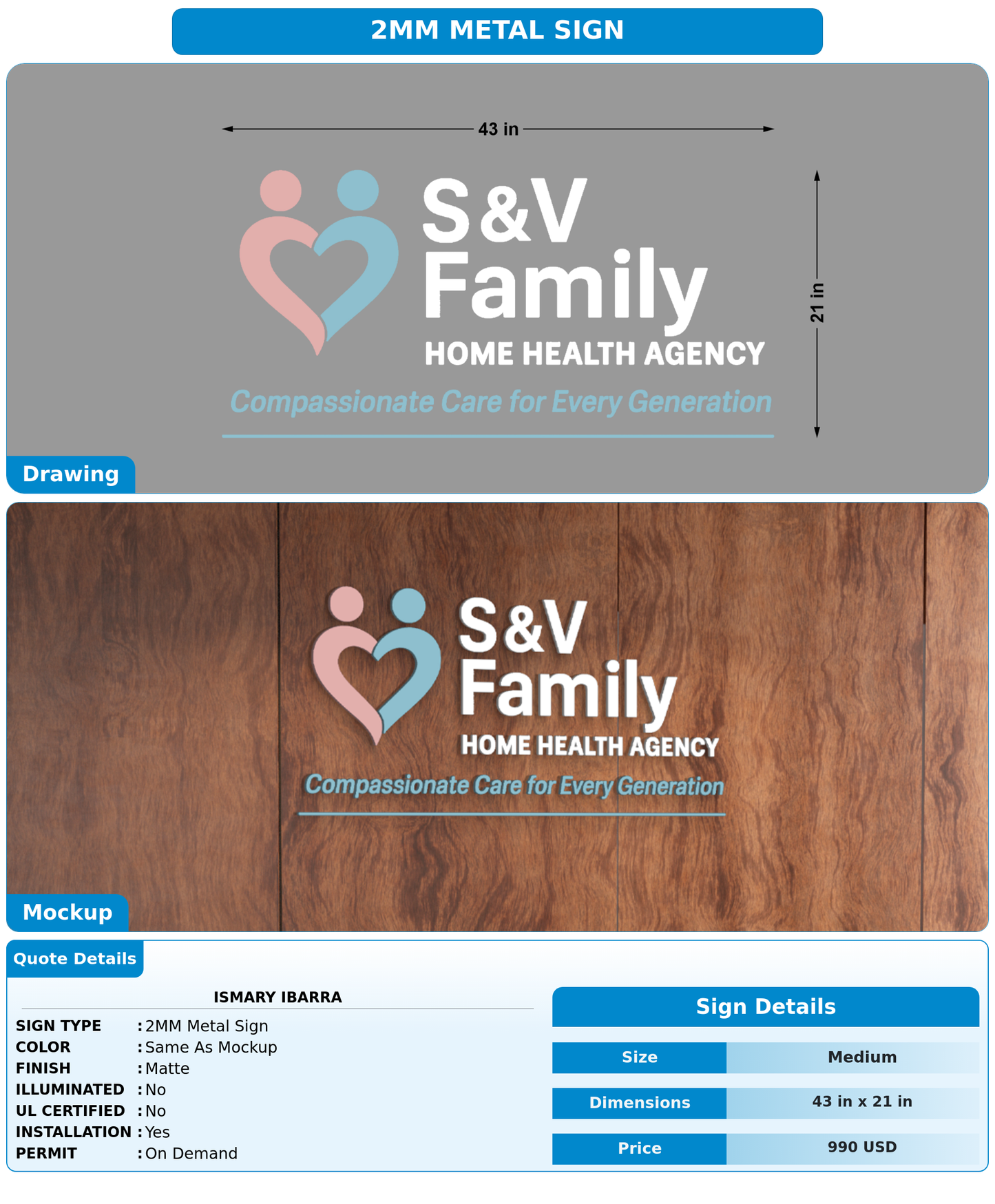 CUSTOM MOCKUP SIGN FOR ISMARY IBARRA