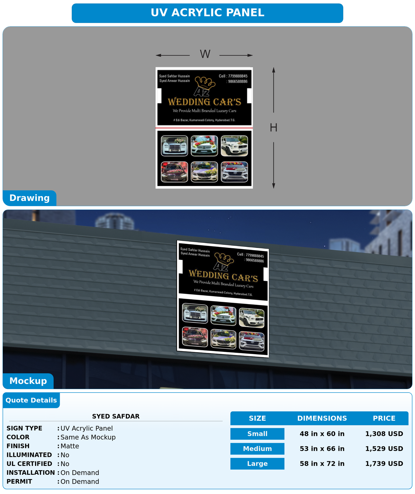 CUSTOM MOCKUP SIGN FOR Syed Safdar