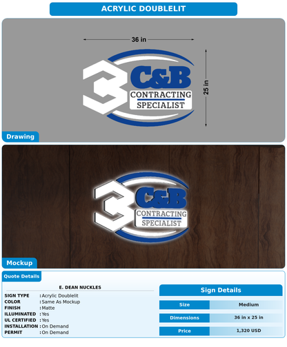 CUSTOM MOCKUP SIGN FOR E. Dean  Nuckles