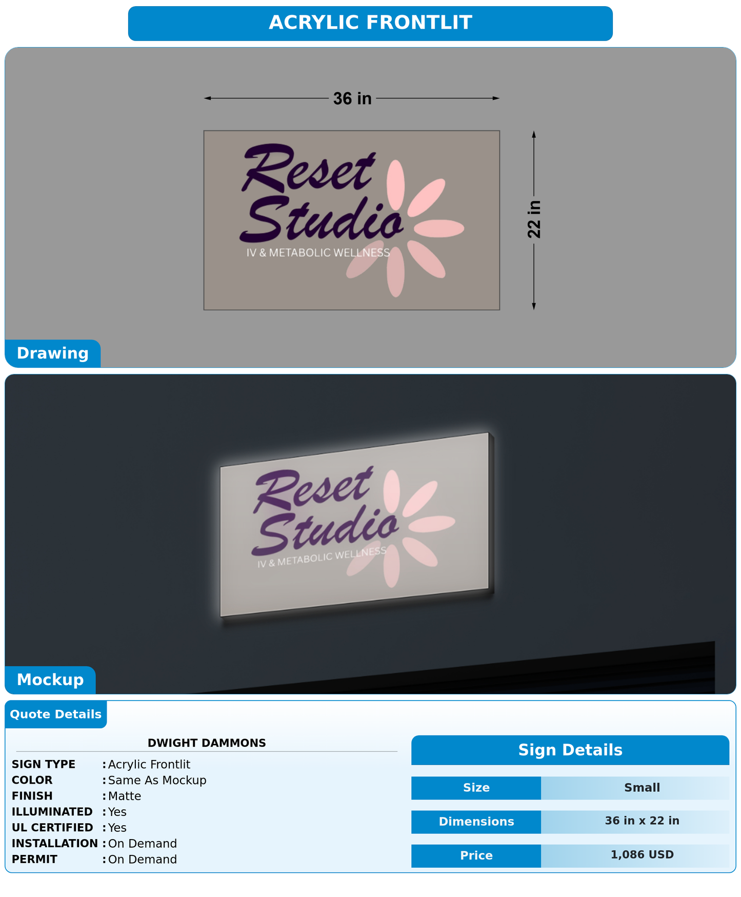 CUSTOM MOCKUP SIGN FOR Dwight Dammons