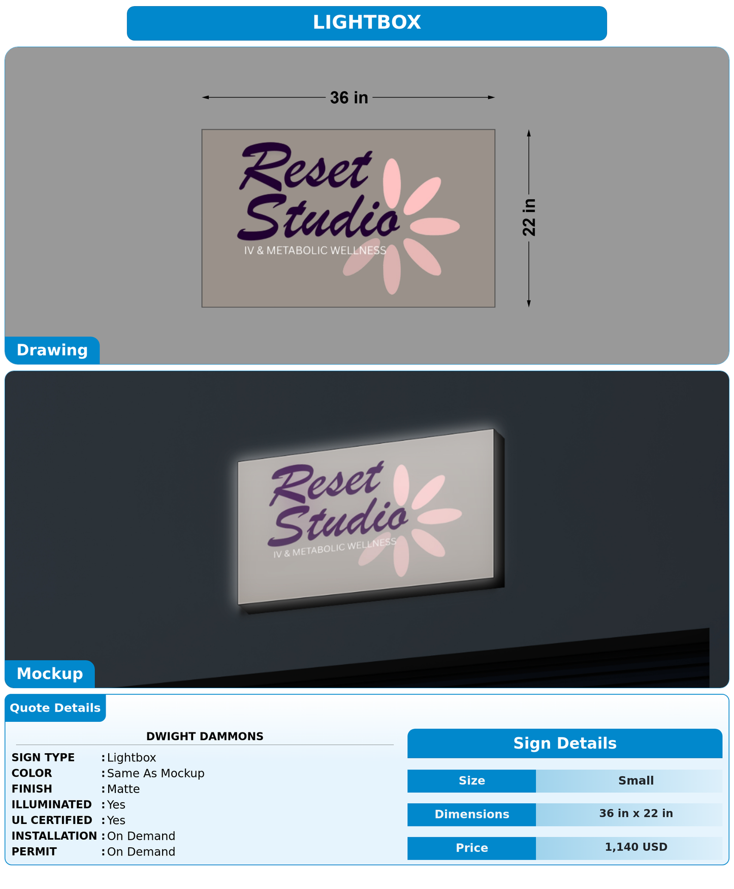 CUSTOM MOCKUP SIGN FOR Dwight Dammons