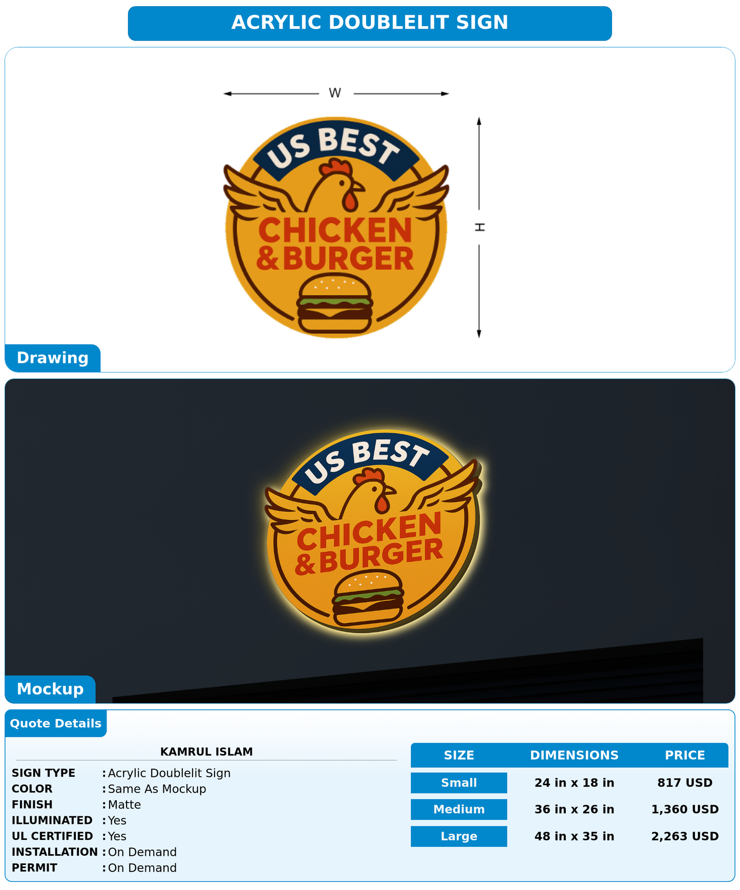 CUSTOM MOCKUP SIGN FOR Kamrul Islam