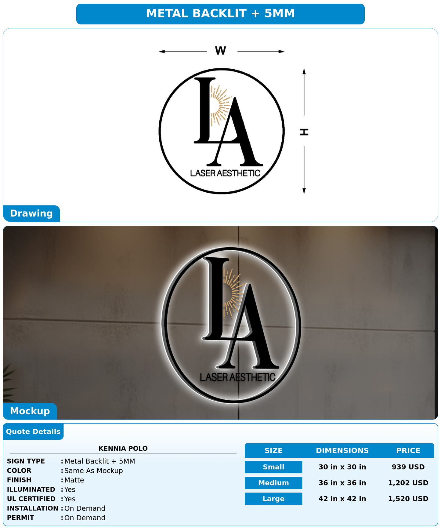 CUSTOM MOCKUP SIGN FOR Kennia Polo