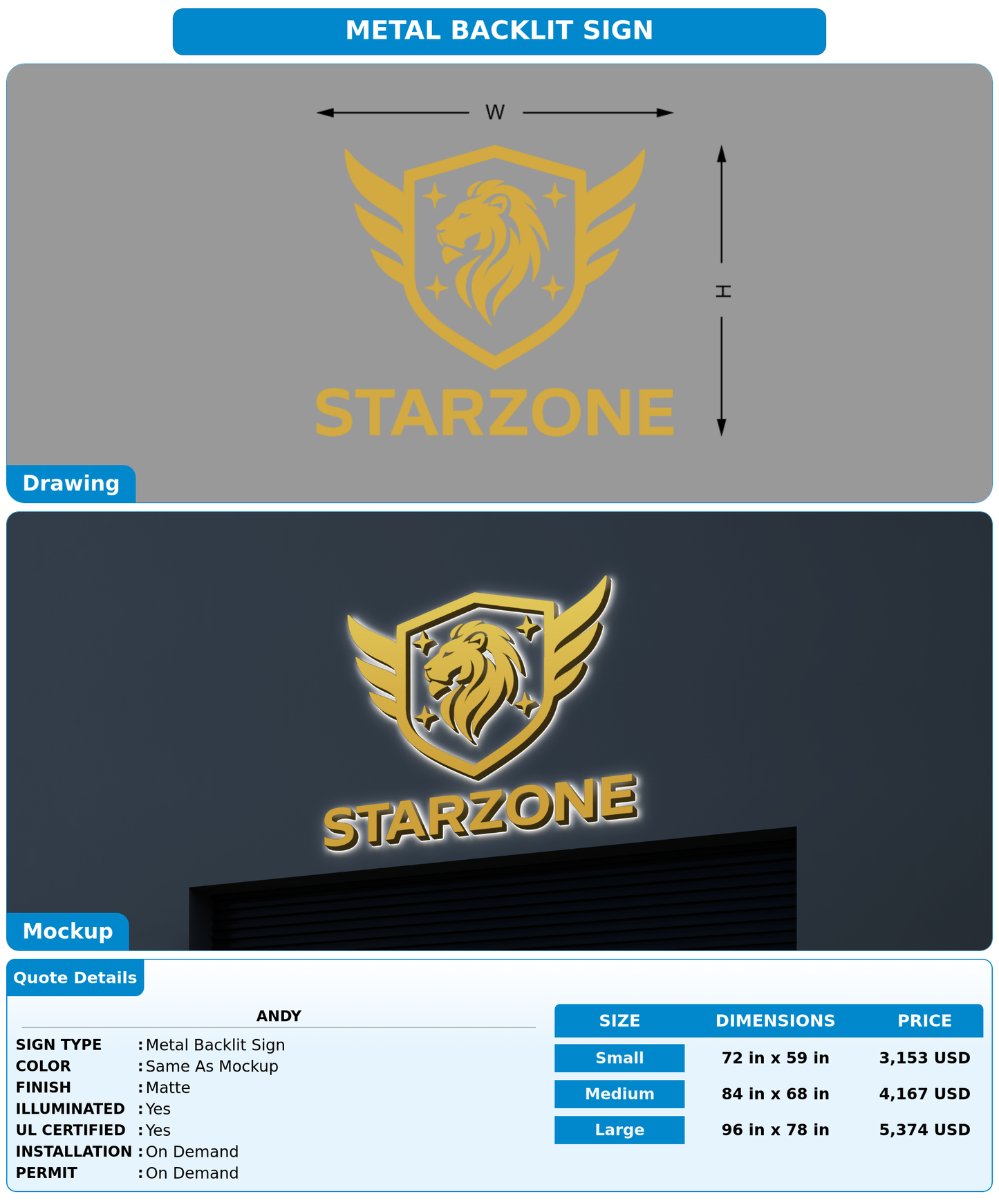 CUSTOM MOCKUP SIGN FOR Andy