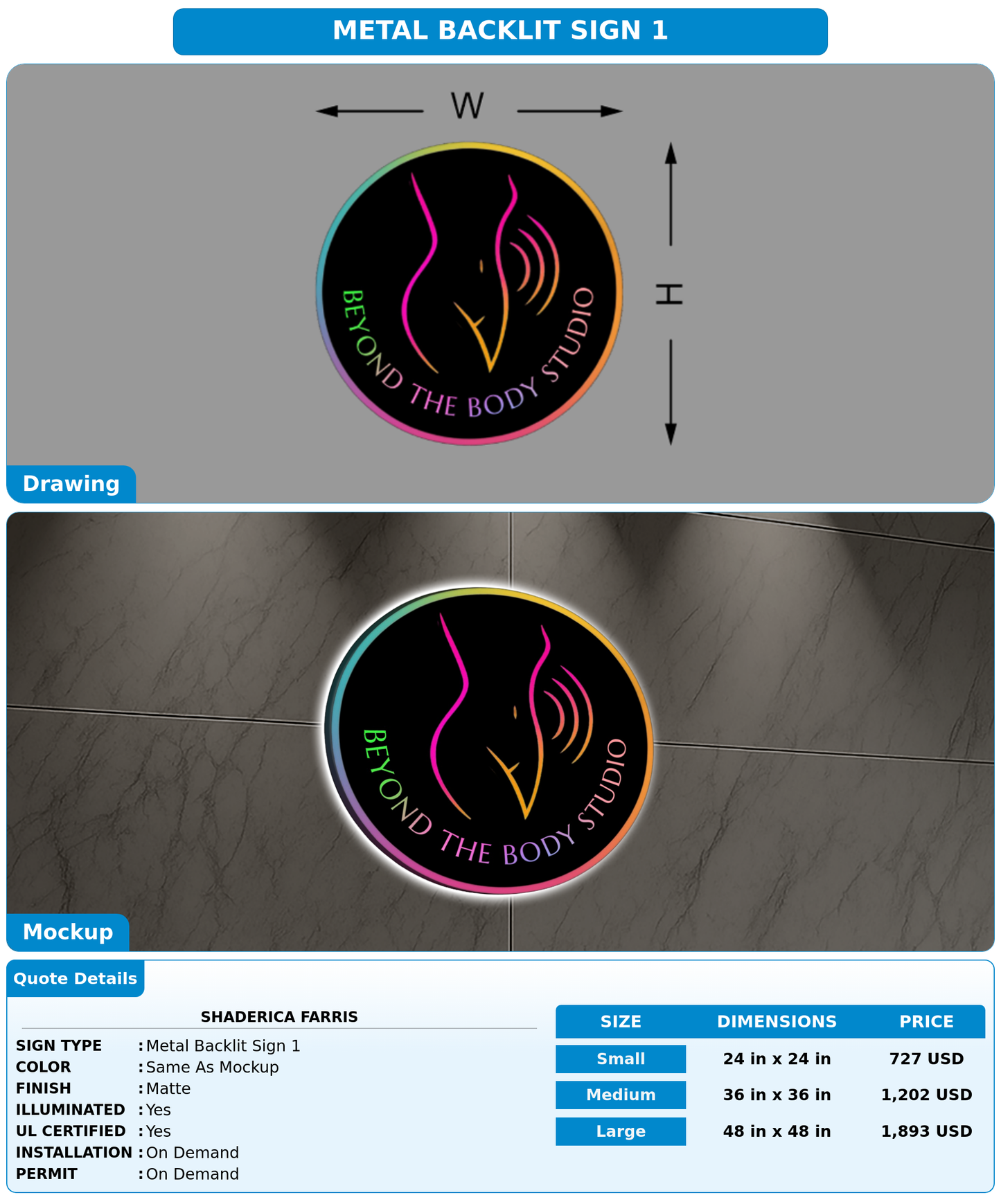 CUSTOM MOCKUP SIGN FOR Shaderica Farris