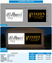 CUSTOM MOCKUP SIGN FOR Vision Tattoo