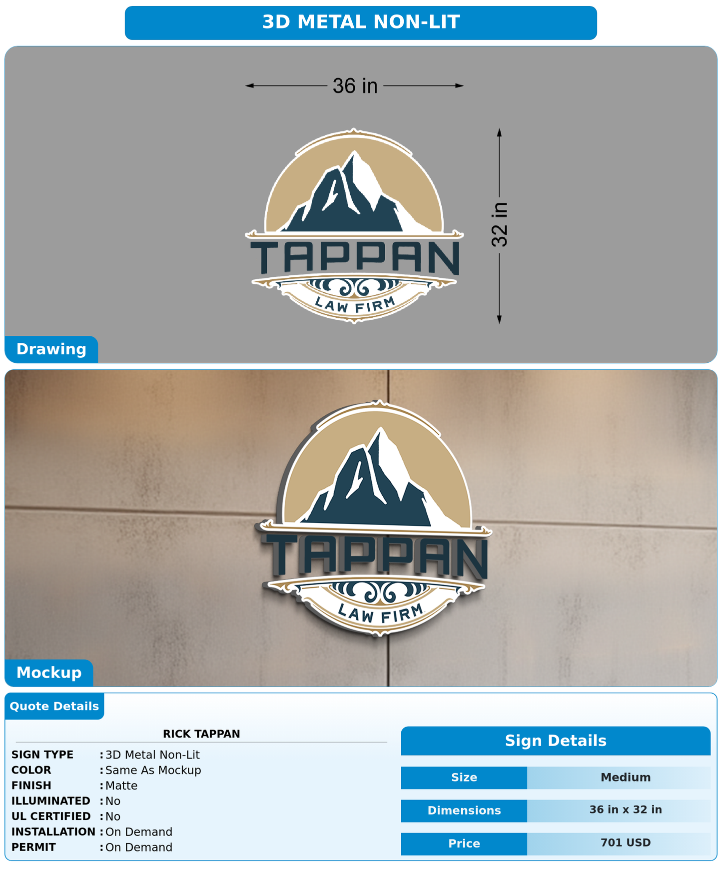 CUSTOM MOCKUP SIGN FOR Rick Tappan