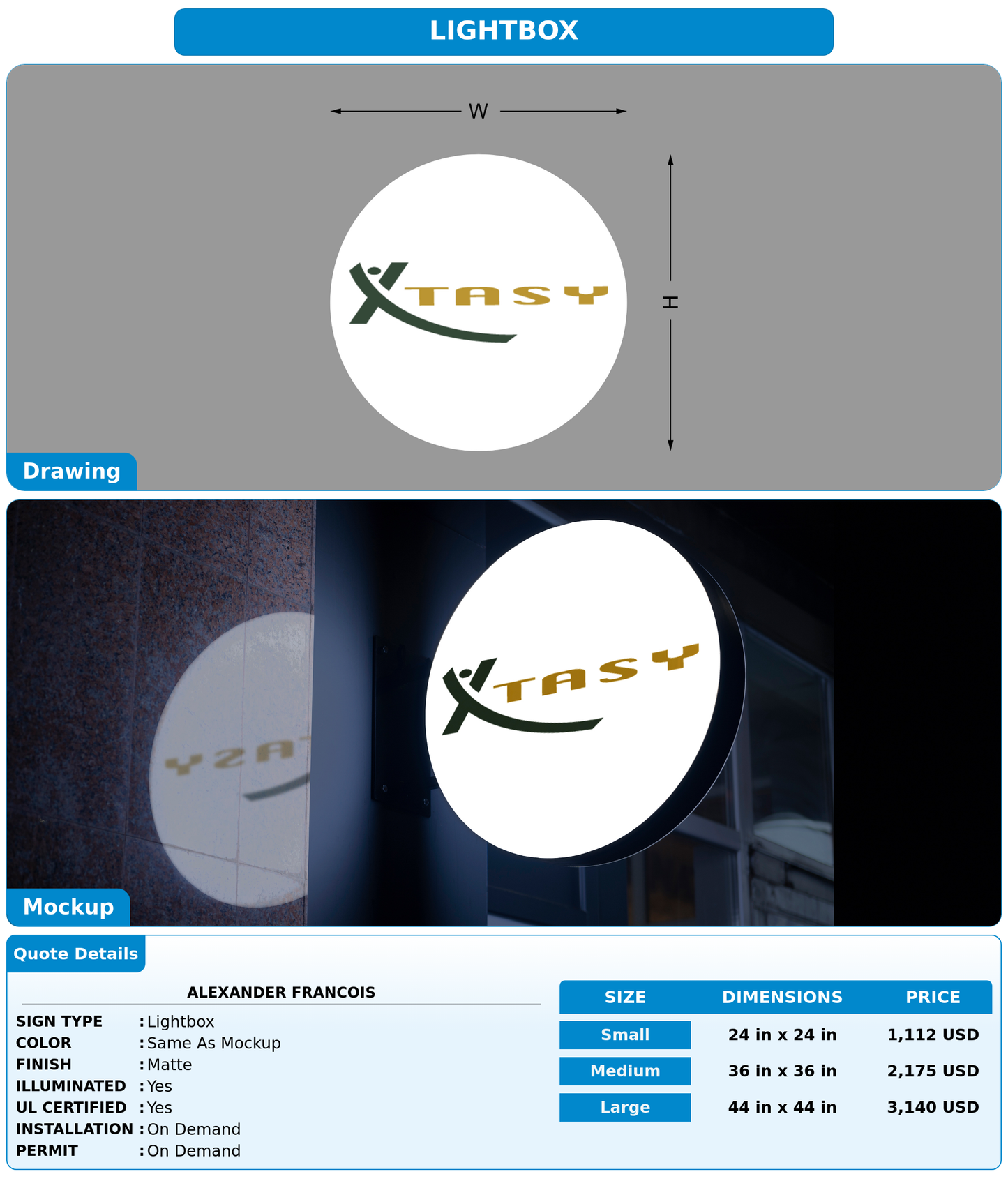 CUSTOM MOCKUP SIGN FOR Alexander francois