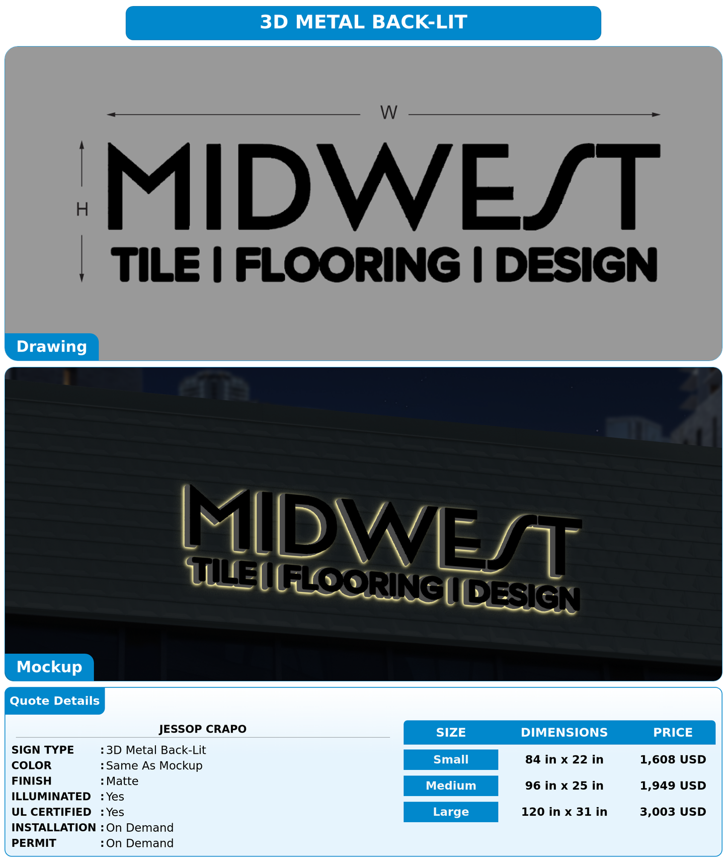 CUSTOM MOCKUP SIGN FOR Jessop Crapo