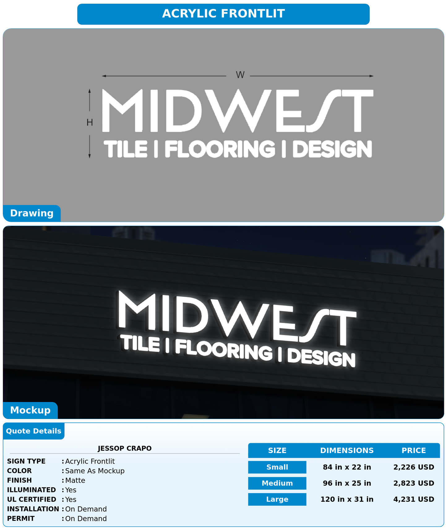 CUSTOM MOCKUP SIGN FOR Jessop Crapo