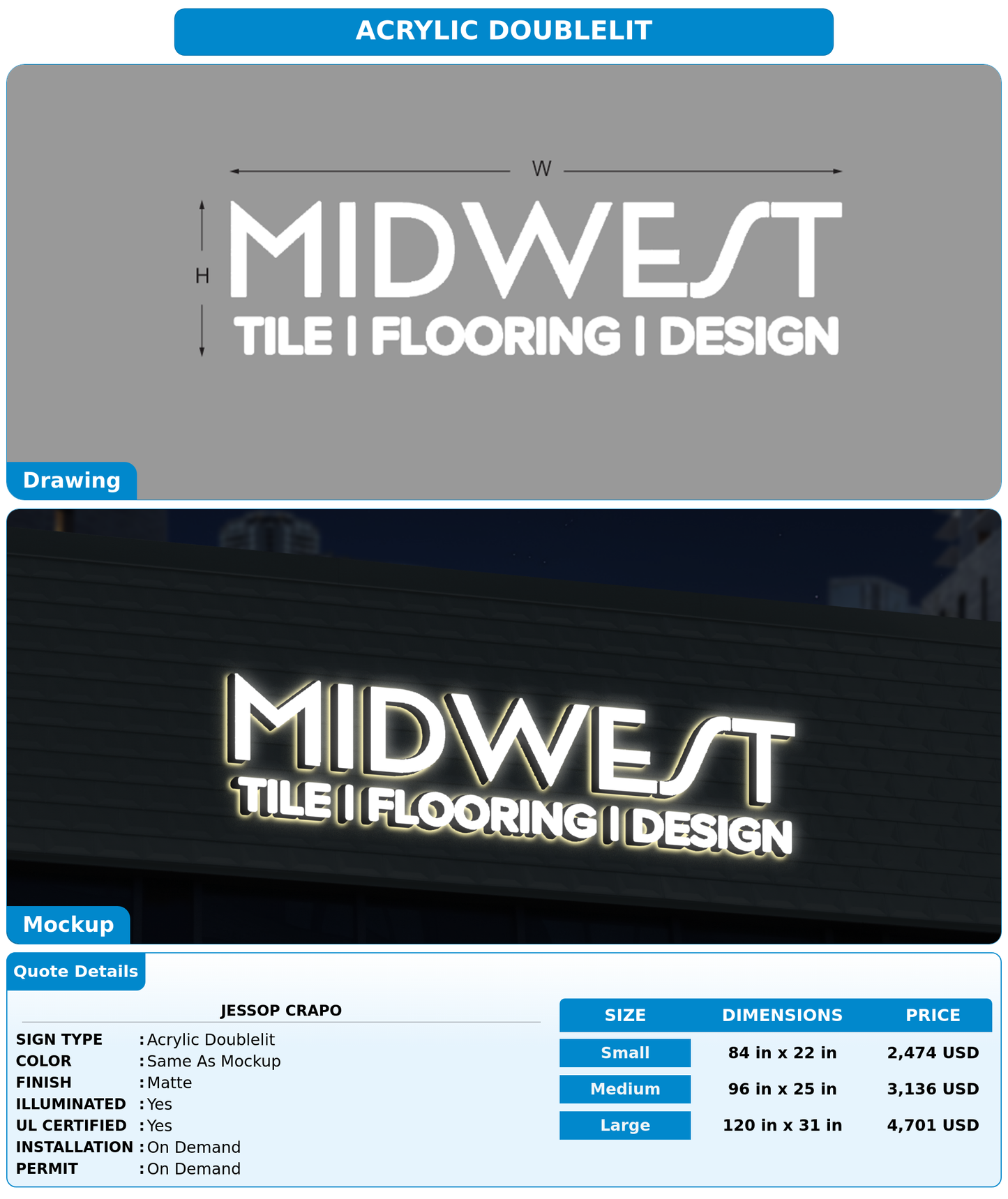 CUSTOM MOCKUP SIGN FOR Jessop Crapo