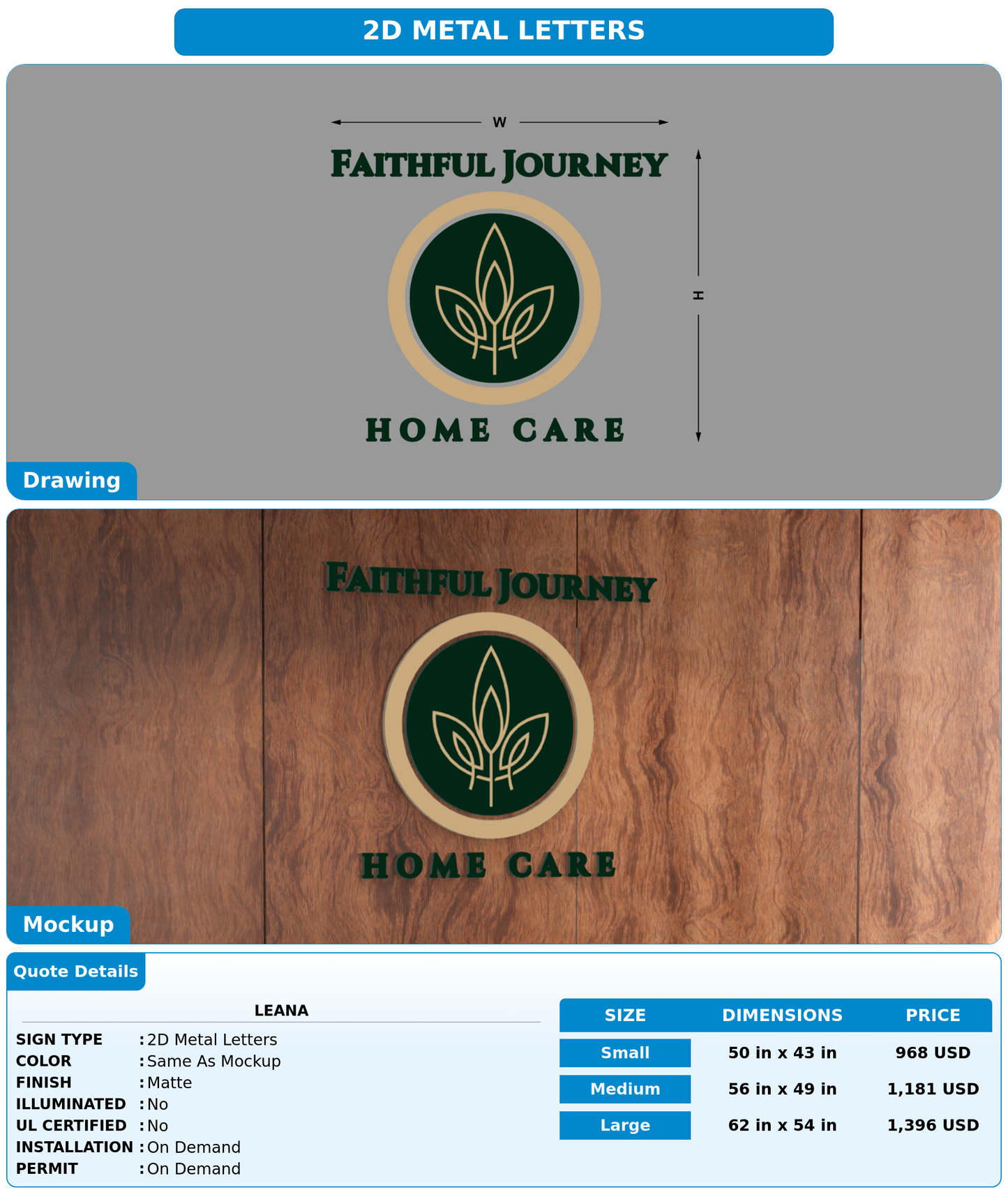CUSTOM MOCKUP SIGN FOR Leana