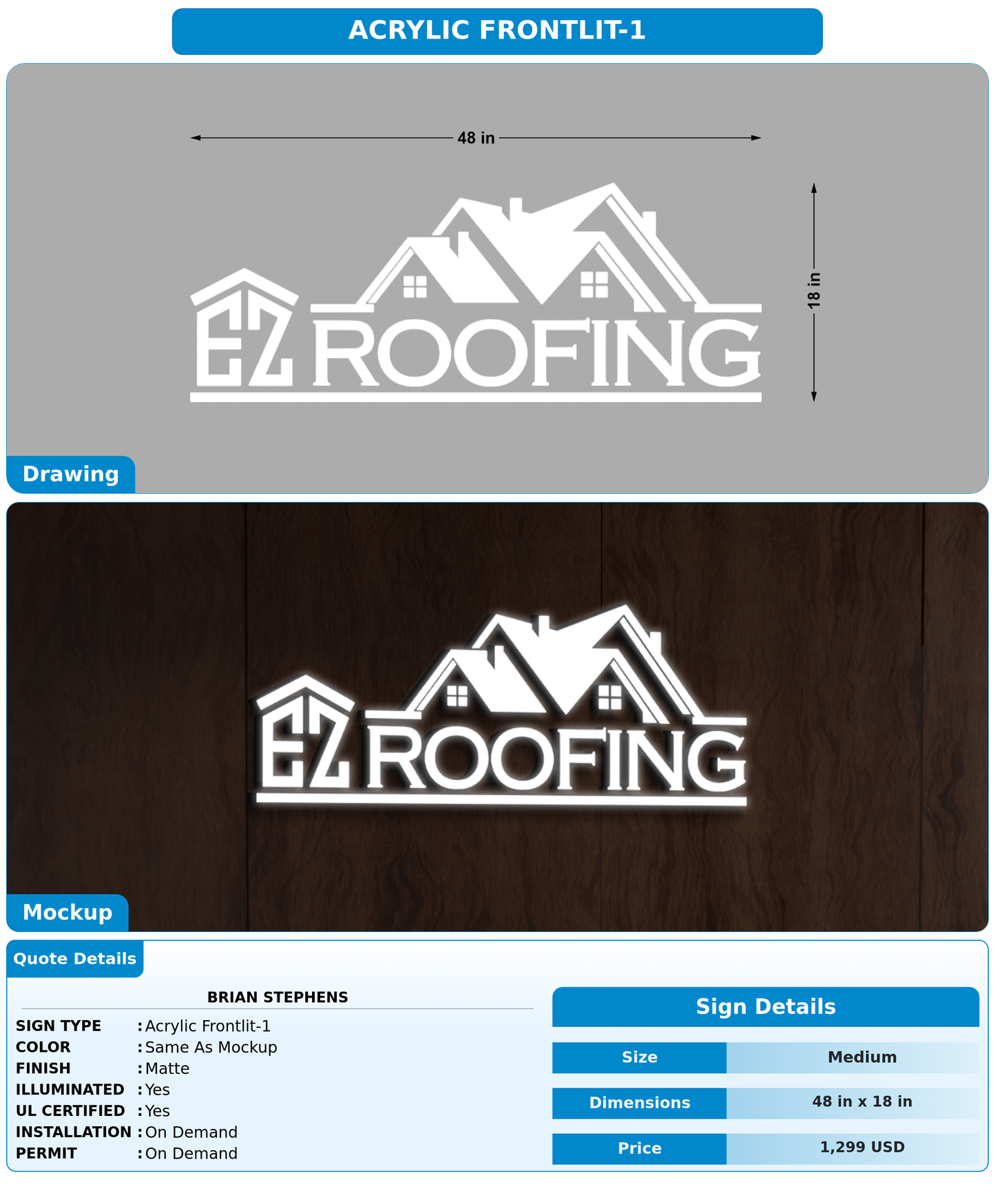 CUSTOM MOCKUP SIGN FOR brian stephens