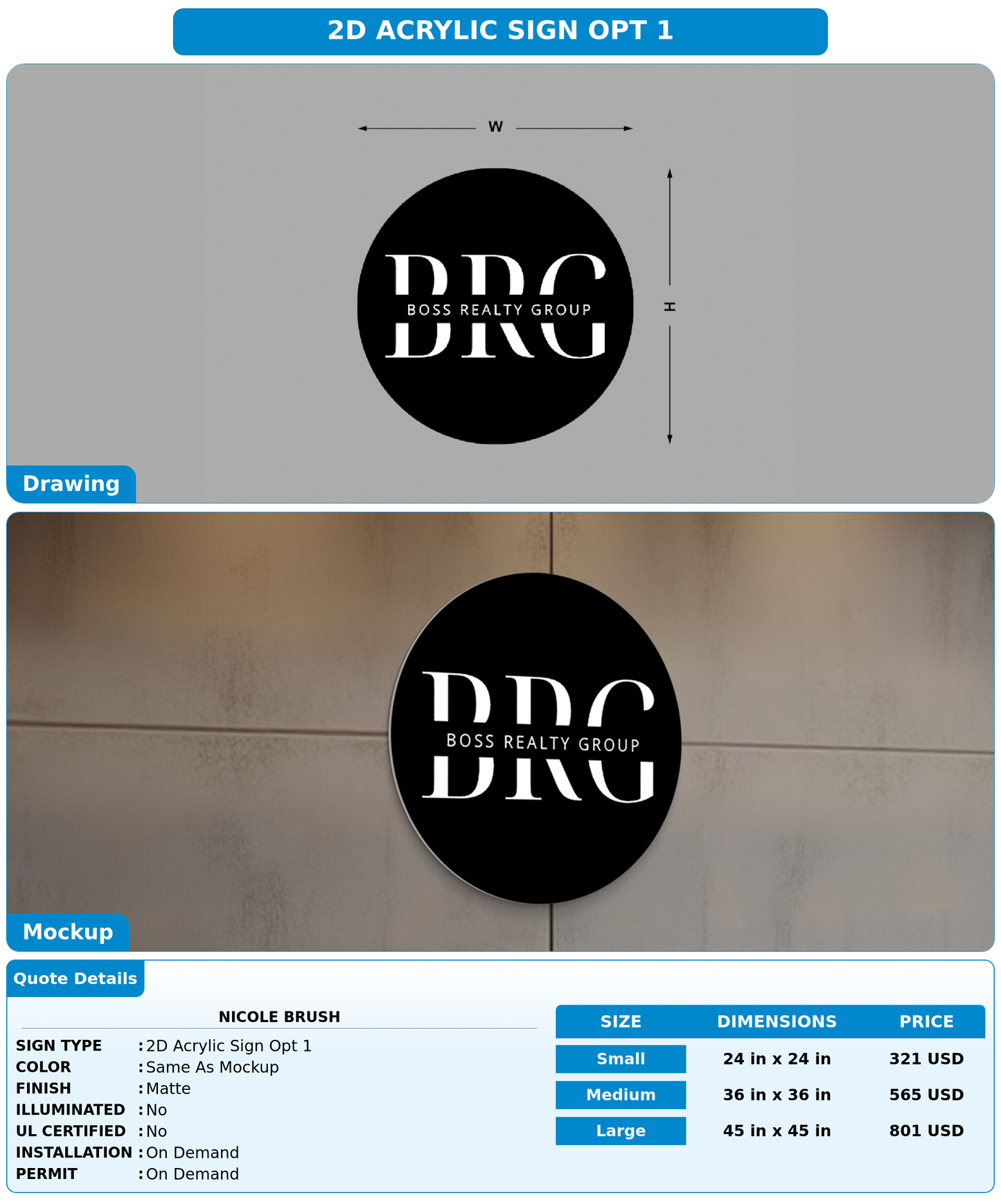 CUSTOM MOCKUP SIGN FOR Nicole Brush