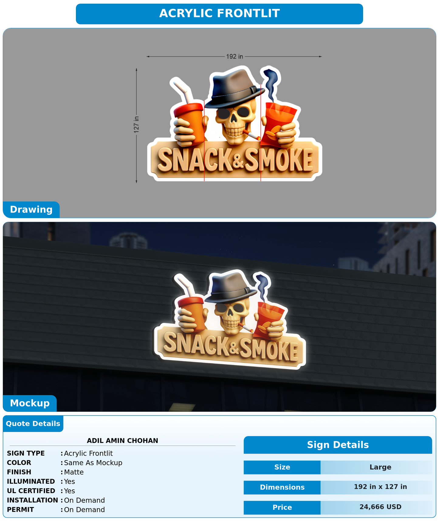 CUSTOM MOCKUP SIGN FOR Adil Amin Chohan
