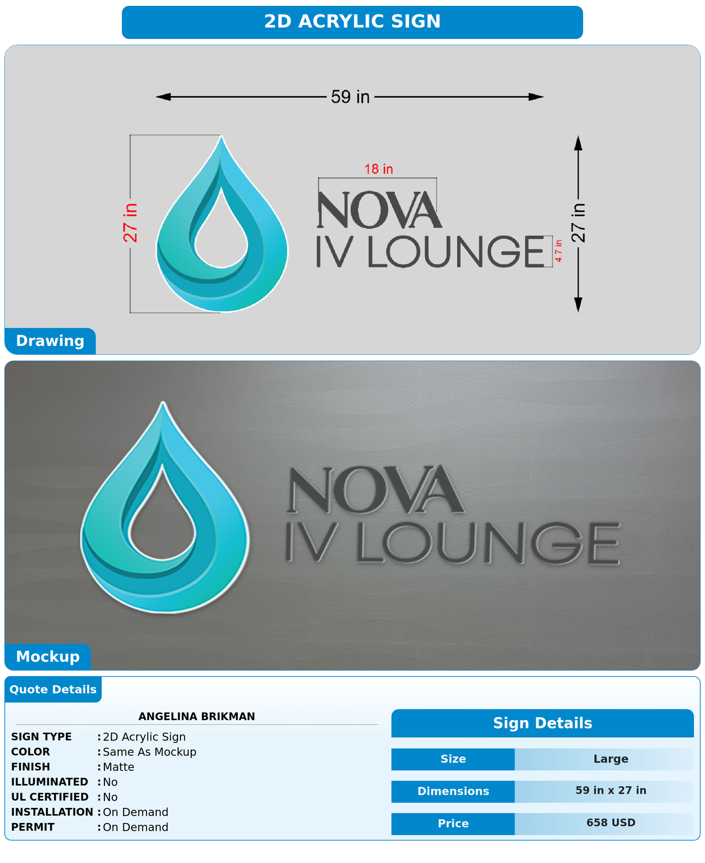 CUSTOM MOCKUP SIGN FOR Angelina Brikman