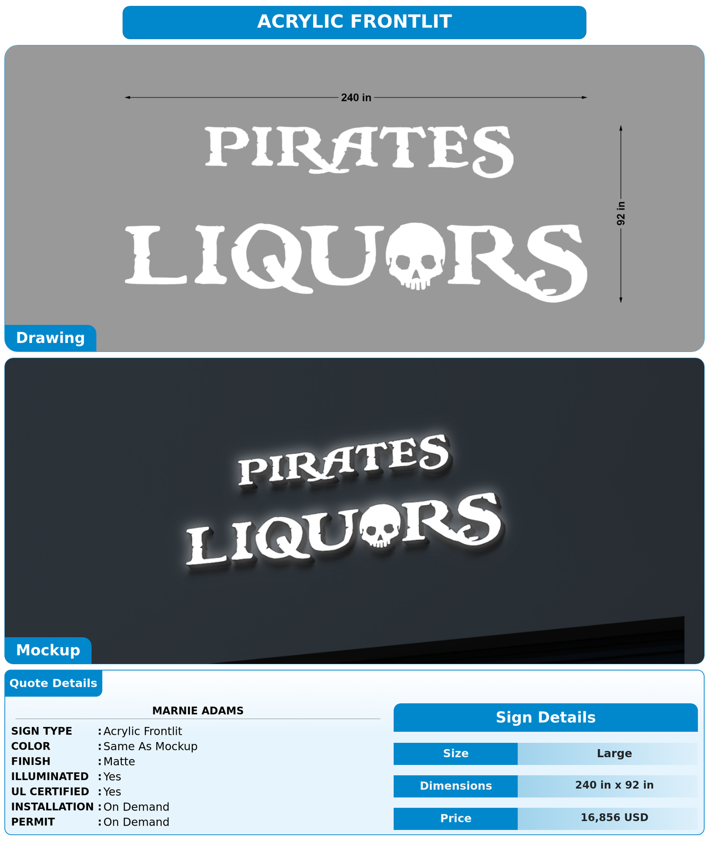 CUSTOM MOCKUP SIGN FOR Marnie Adams