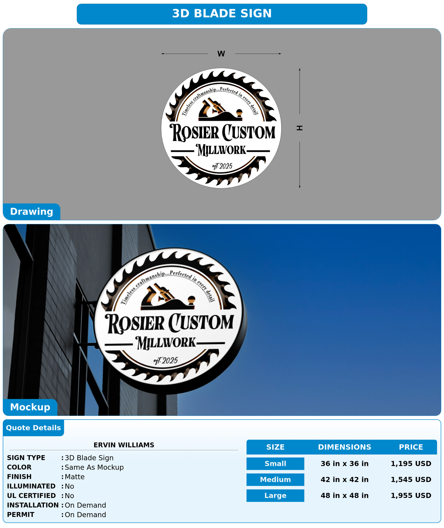 CUSTOM MOCKUP SIGN FOR Ervin Williams