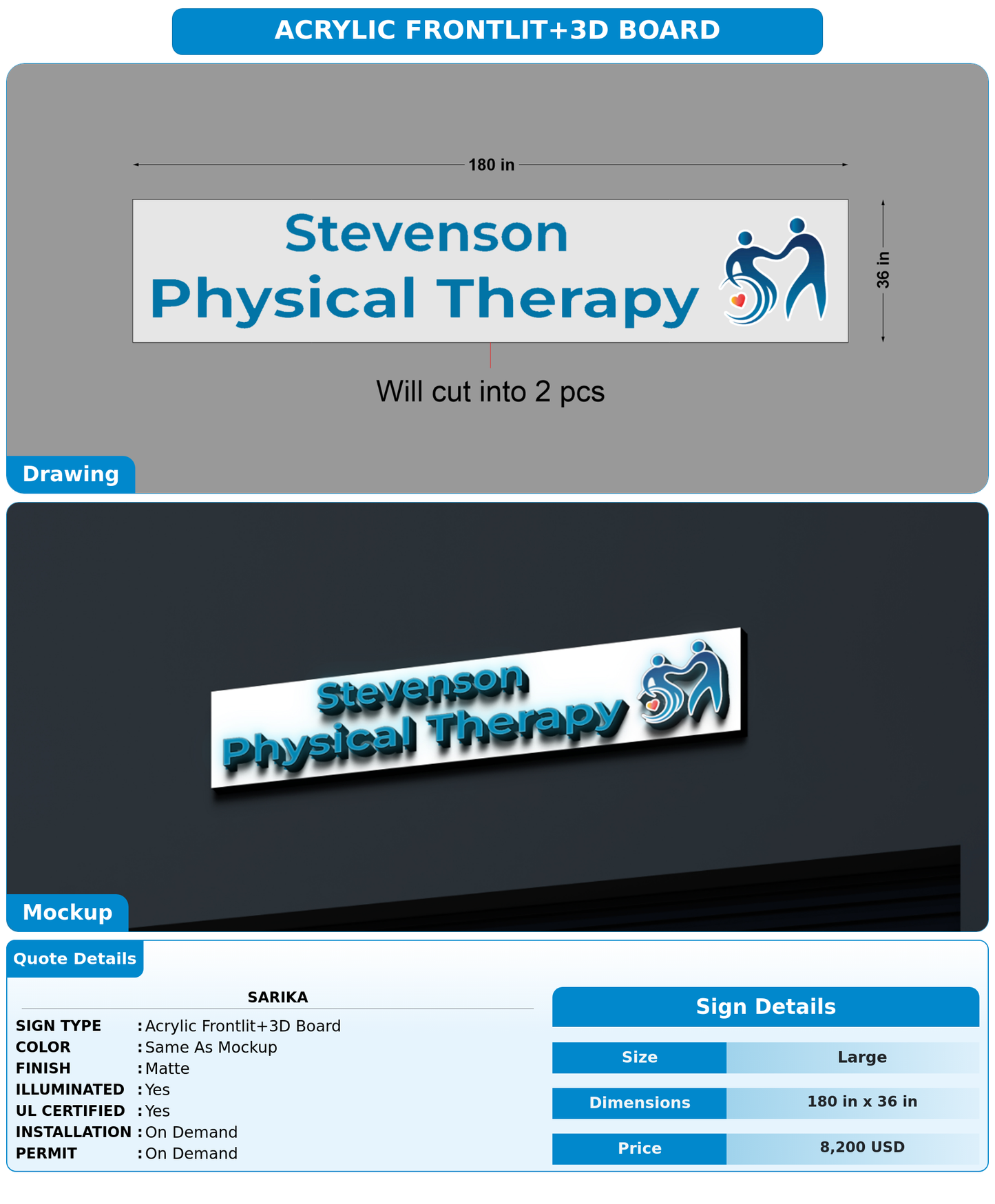 CUSTOM MOCKUP SIGN FOR Sarika
