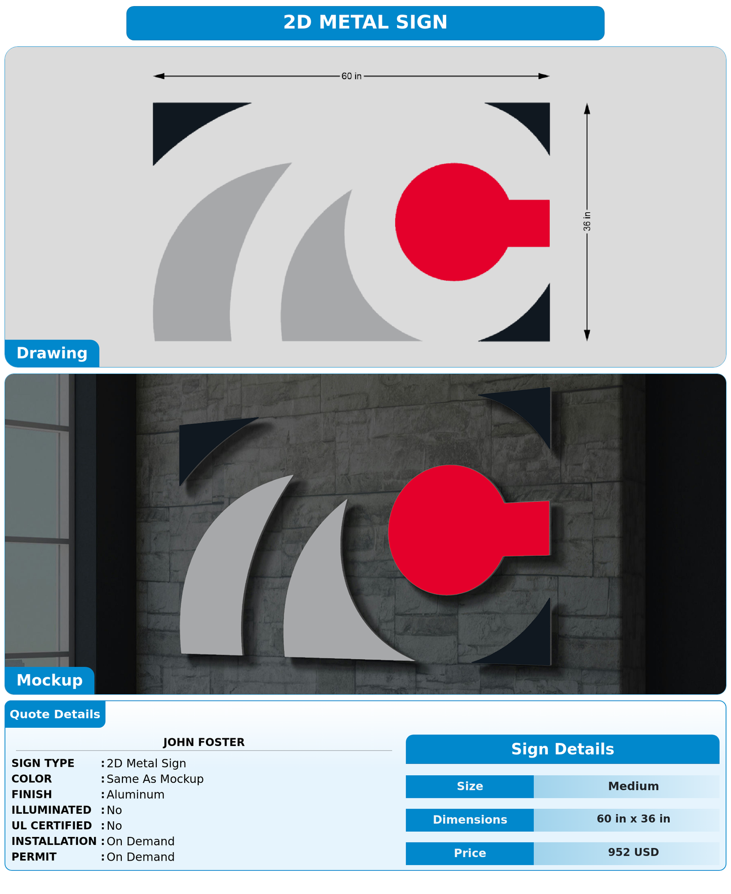 CUSTOM MOCKUP SIGN FOR John Foster