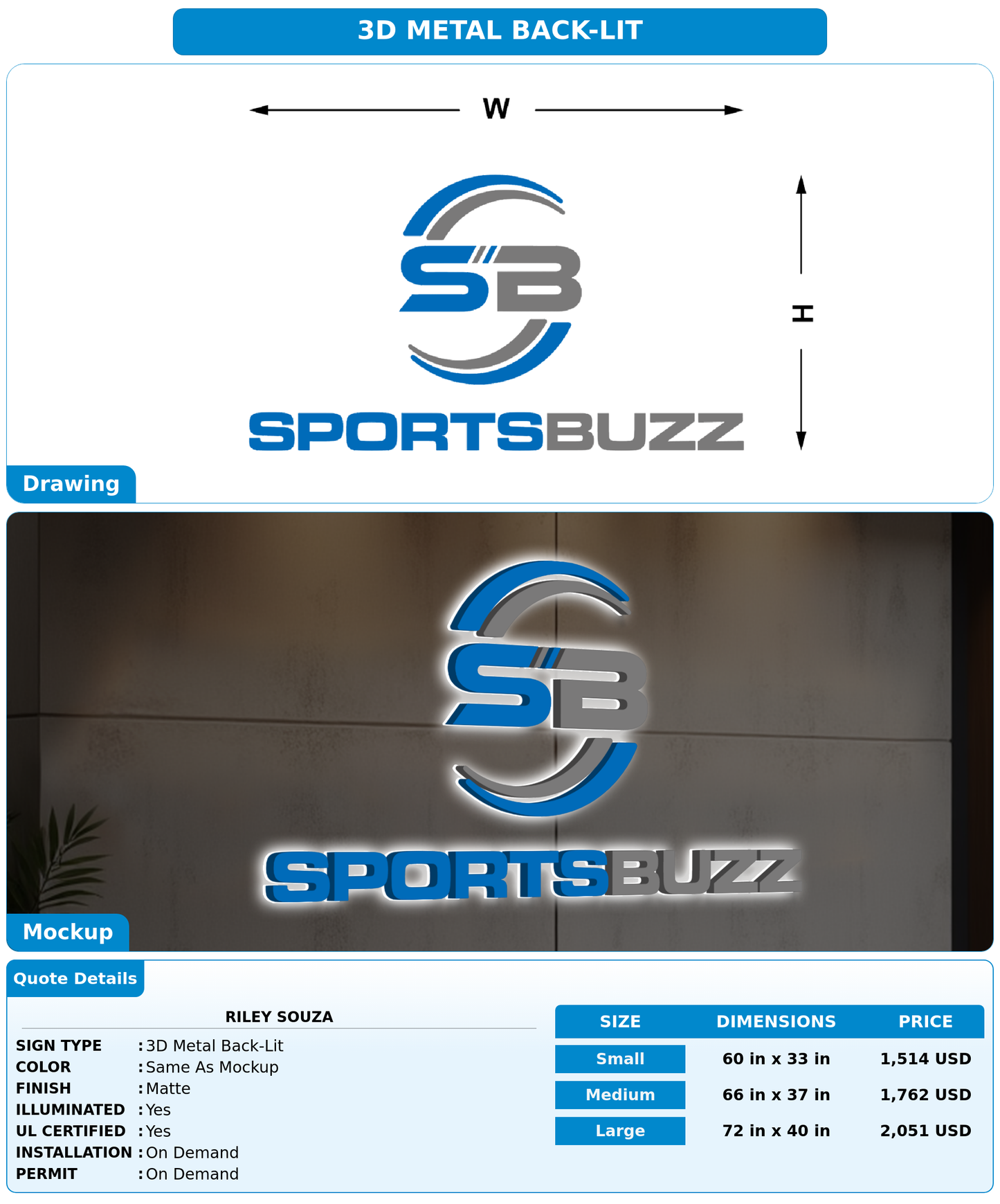 CUSTOM MOCKUP SIGN FOR Riley Souza