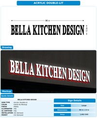 CUSTOM MOCKUP SIGN FOR Bella Kitchen Design