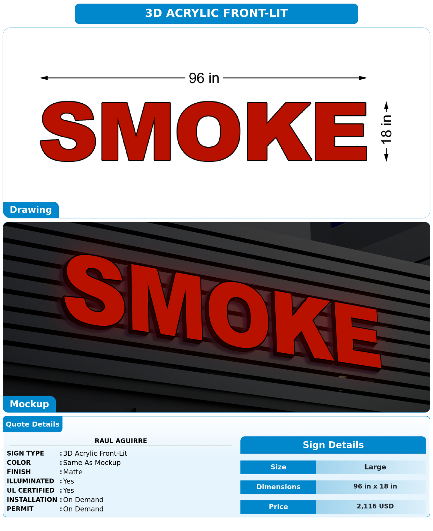 CUSTOM MOCKUP SIGN FOR Raul Aguirre