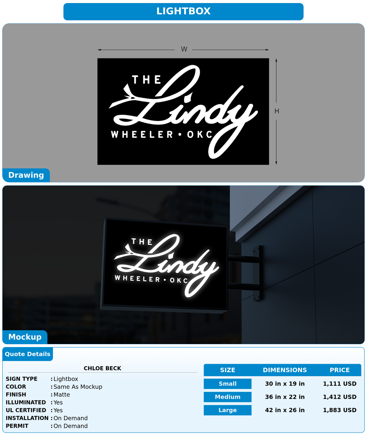 CUSTOM MOCKUP SIGN FOR Chloe Beck