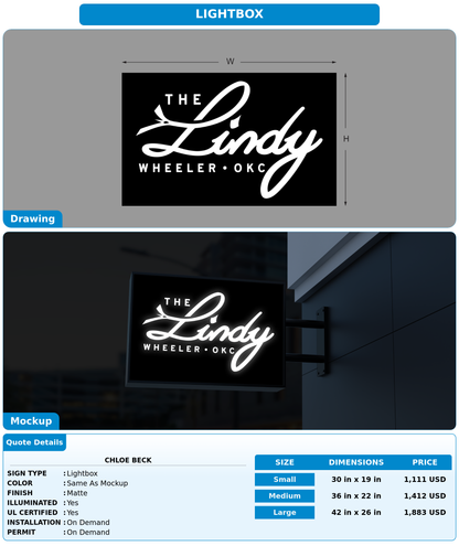 CUSTOM MOCKUP SIGN FOR Chloe Beck