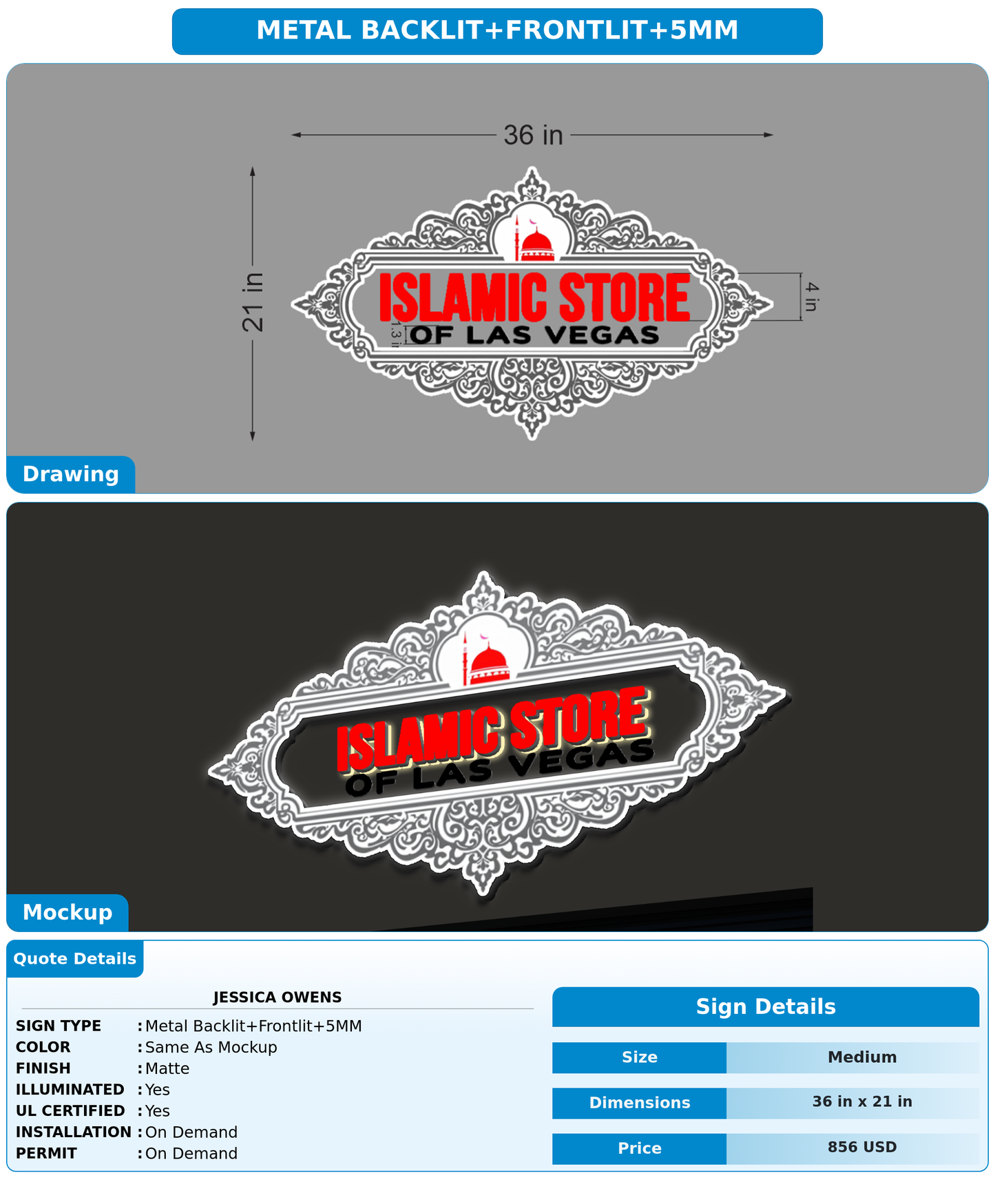 CUSTOM MOCKUP SIGN FOR Jessica owens