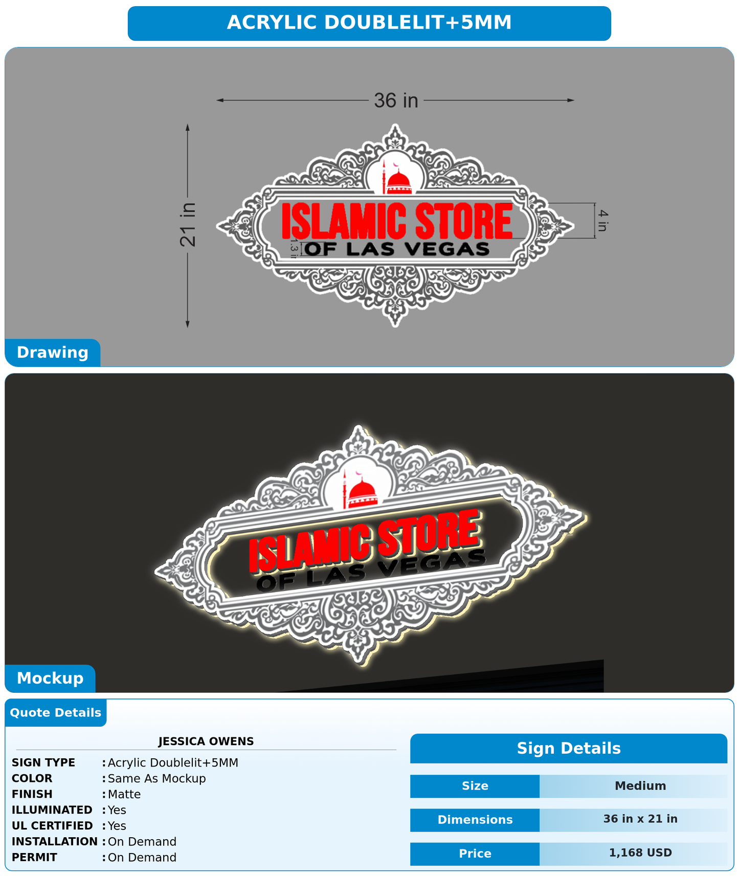 CUSTOM MOCKUP SIGN FOR Jessica owens