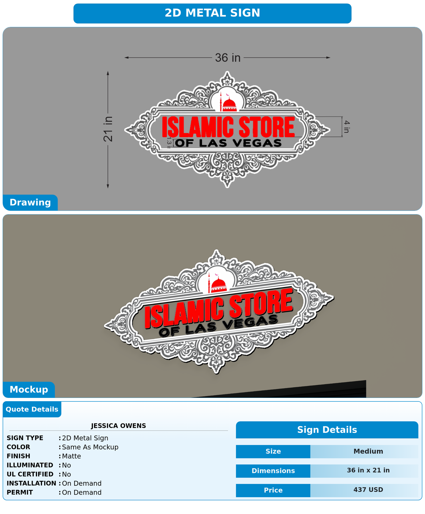 CUSTOM MOCKUP SIGN FOR Jessica owens