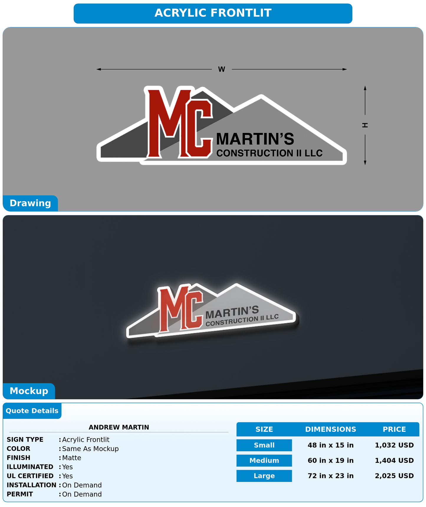CUSTOM MOCKUP SIGN FOR Andrew martin