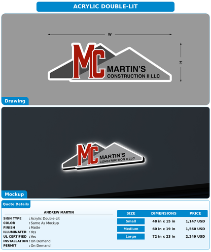 CUSTOM MOCKUP SIGN FOR Andrew martin