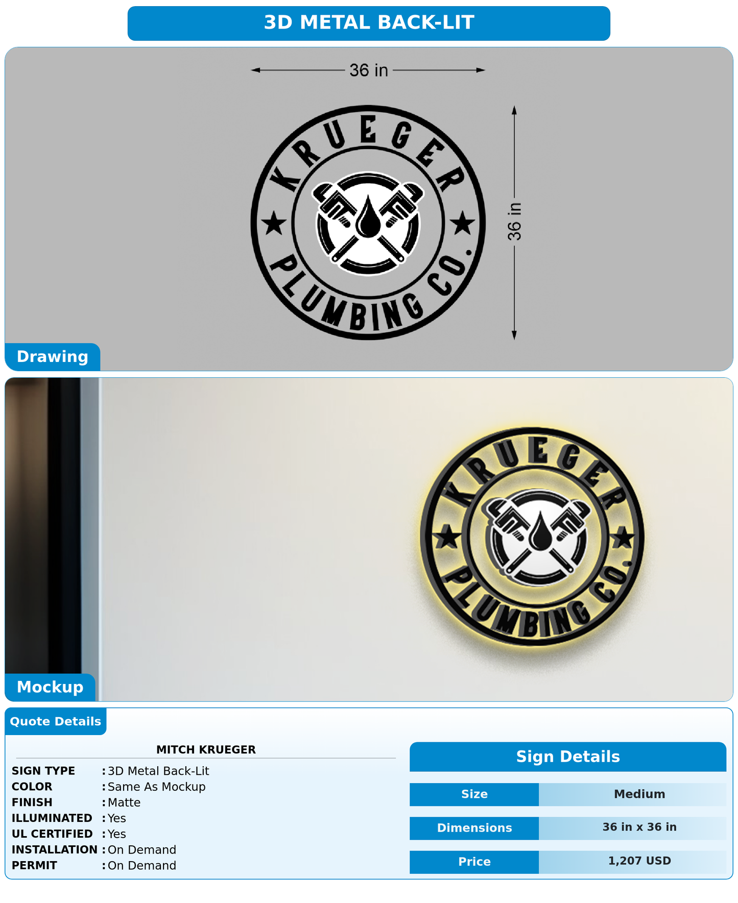 CUSTOM MOCKUP SIGN FOR Mitch Krueger